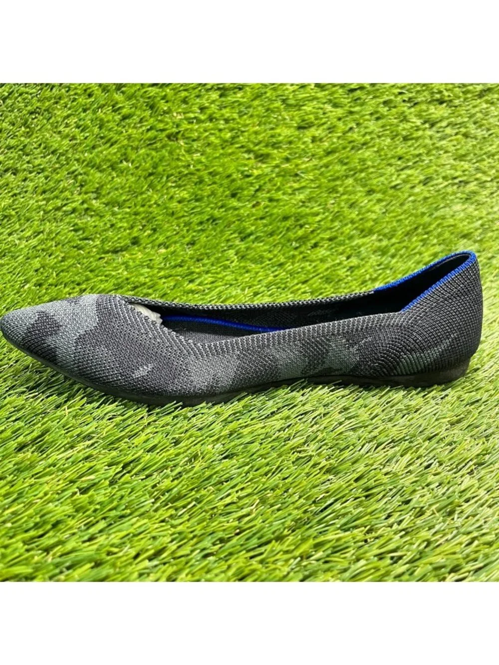 Rothy's The Point Womens Size 5 Gray Black Casual Classic Slip On Ballet Flats